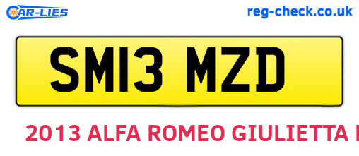 SM13MZD are the vehicle registration plates.