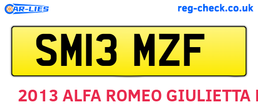 SM13MZF are the vehicle registration plates.
