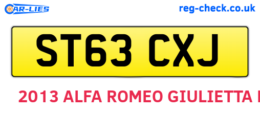 ST63CXJ are the vehicle registration plates.