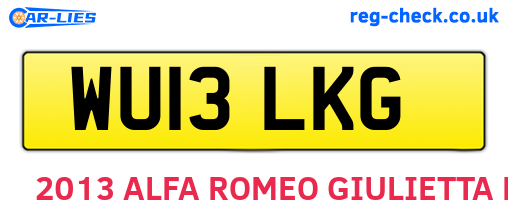 WU13LKG are the vehicle registration plates.