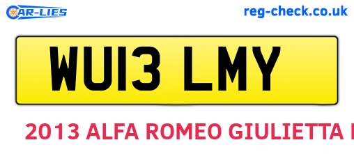 WU13LMY are the vehicle registration plates.
