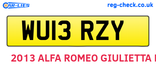 WU13RZY are the vehicle registration plates.