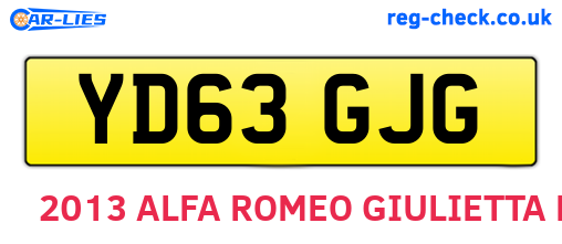 YD63GJG are the vehicle registration plates.