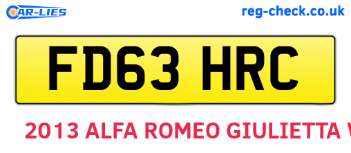 FD63HRC are the vehicle registration plates.