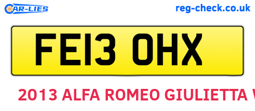 FE13OHX are the vehicle registration plates.
