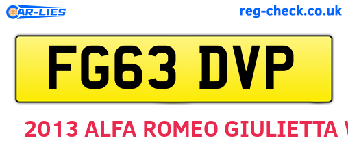 FG63DVP are the vehicle registration plates.