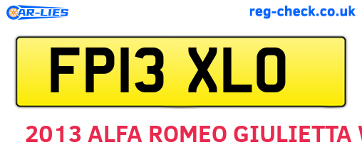 FP13XLO are the vehicle registration plates.