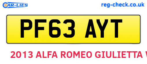 PF63AYT are the vehicle registration plates.