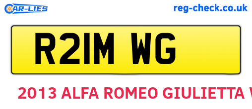 R21MWG are the vehicle registration plates.