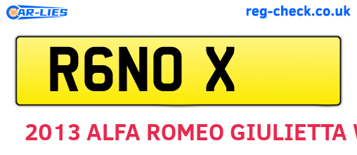 R6NOX are the vehicle registration plates.