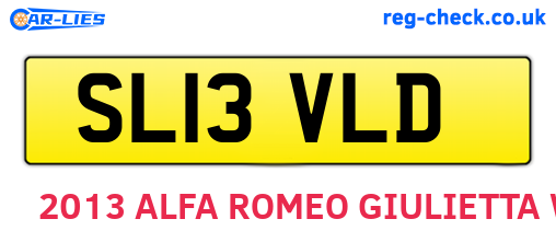 SL13VLD are the vehicle registration plates.