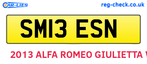 SM13ESN are the vehicle registration plates.