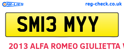 SM13MYY are the vehicle registration plates.