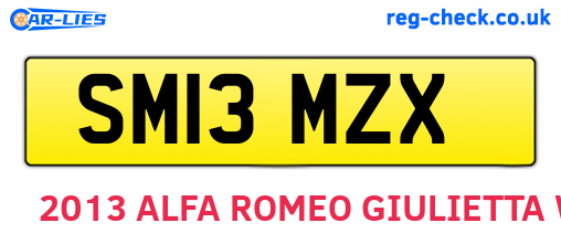 SM13MZX are the vehicle registration plates.