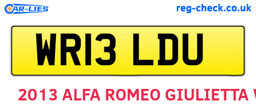 WR13LDU are the vehicle registration plates.
