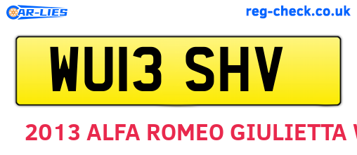 WU13SHV are the vehicle registration plates.