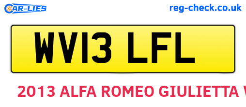 WV13LFL are the vehicle registration plates.
