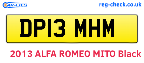 DP13MHM are the vehicle registration plates.