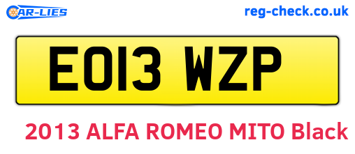EO13WZP are the vehicle registration plates.