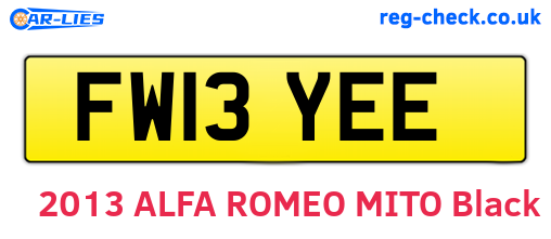FW13YEE are the vehicle registration plates.