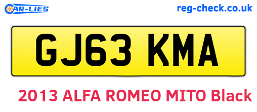 GJ63KMA are the vehicle registration plates.