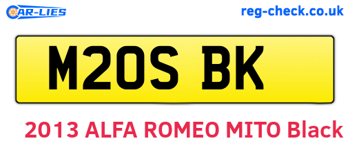 M20SBK are the vehicle registration plates.