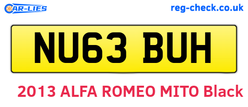NU63BUH are the vehicle registration plates.