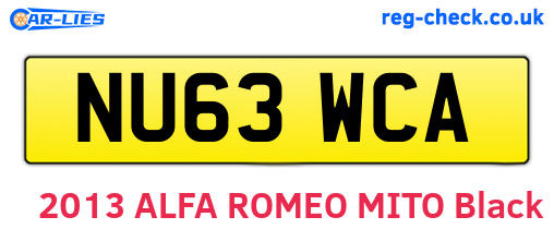 NU63WCA are the vehicle registration plates.