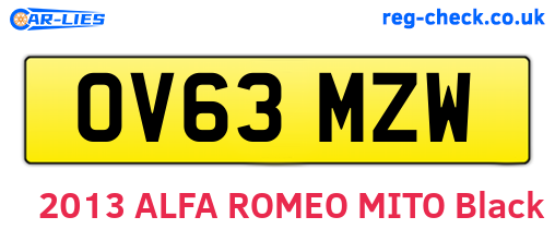 OV63MZW are the vehicle registration plates.