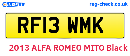 RF13WMK are the vehicle registration plates.