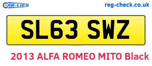 SL63SWZ are the vehicle registration plates.