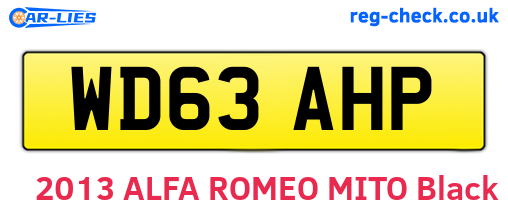 WD63AHP are the vehicle registration plates.