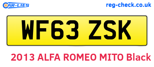 WF63ZSK are the vehicle registration plates.