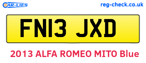 FN13JXD are the vehicle registration plates.