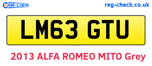 LM63GTU are the vehicle registration plates.