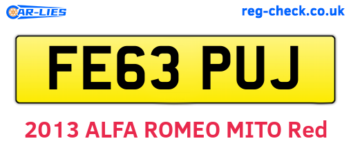 FE63PUJ are the vehicle registration plates.