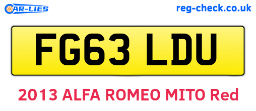 FG63LDU are the vehicle registration plates.