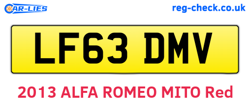 LF63DMV are the vehicle registration plates.