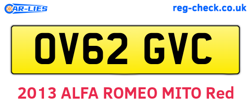 OV62GVC are the vehicle registration plates.