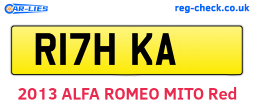 R17HKA are the vehicle registration plates.