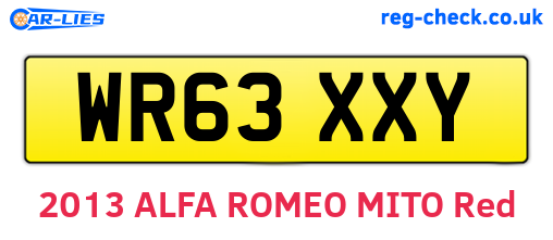 WR63XXY are the vehicle registration plates.