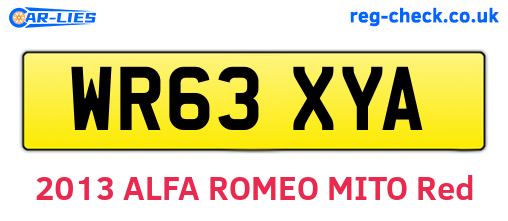 WR63XYA are the vehicle registration plates.