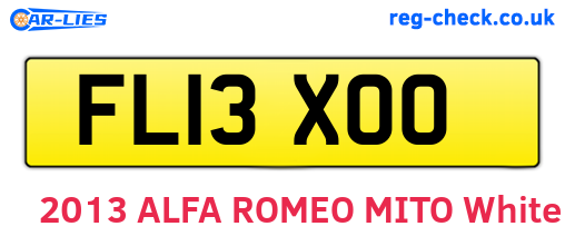 FL13XOO are the vehicle registration plates.