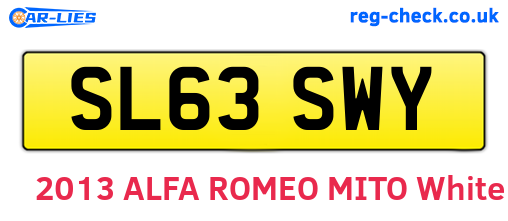 SL63SWY are the vehicle registration plates.
