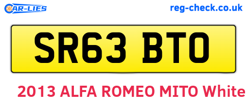 SR63BTO are the vehicle registration plates.