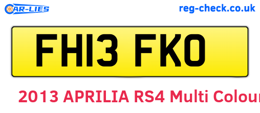 FH13FKO are the vehicle registration plates.