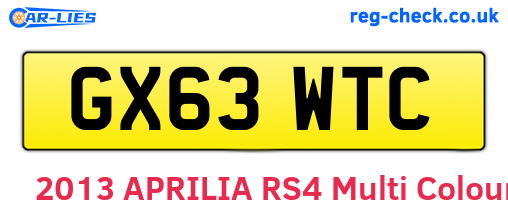 GX63WTC are the vehicle registration plates.
