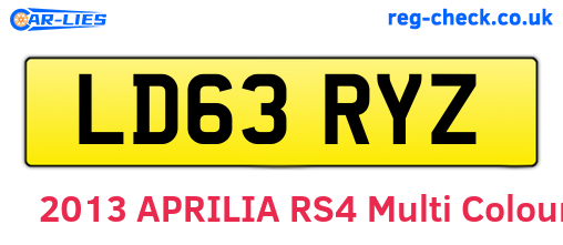 LD63RYZ are the vehicle registration plates.