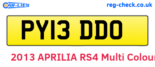 PY13DDO are the vehicle registration plates.