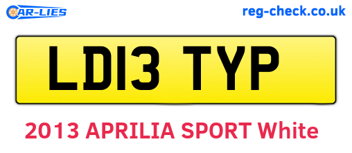 LD13TYP are the vehicle registration plates.